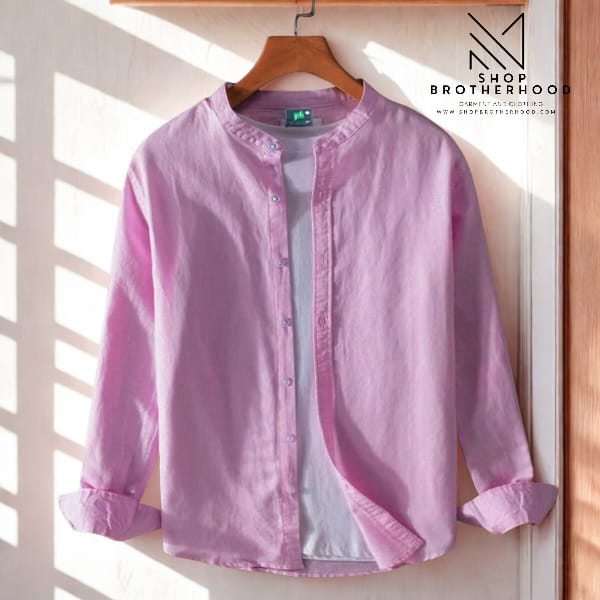 Casual shirt- Band Collar-Light Purple